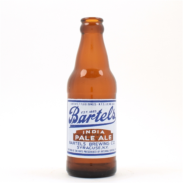 Bartels India Pale Ale 7 Ounce 2-sided 2-color ACL Bottle RARE