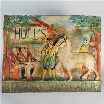 Hulls Capallbam Lager Plaster Relief Hanging Sign SCARCE