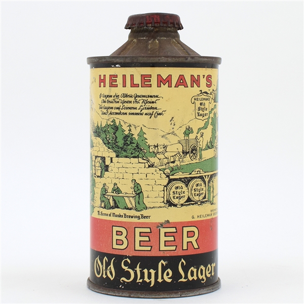 Heilemans Old Style Beer Flat Bottom Cone Top STRONG 177-5