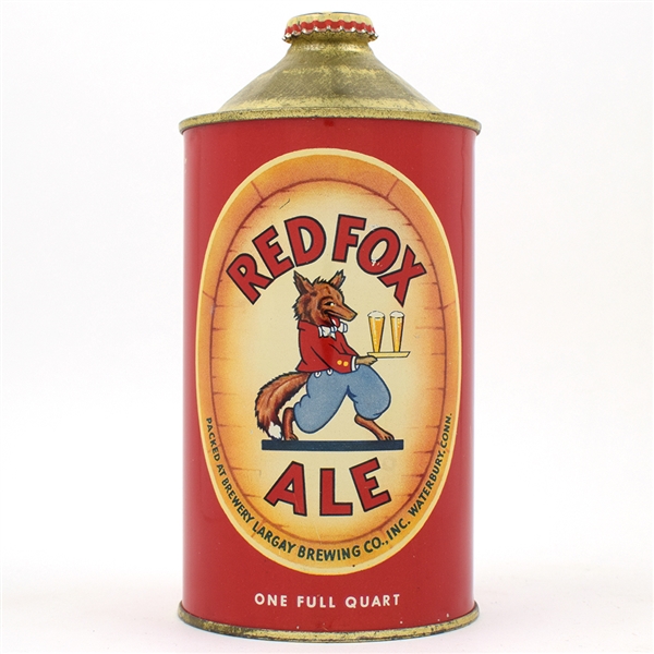Red Fox Ale Quart Cone Top FANTASTIC LIKELY BEST ACTUAL 217-18