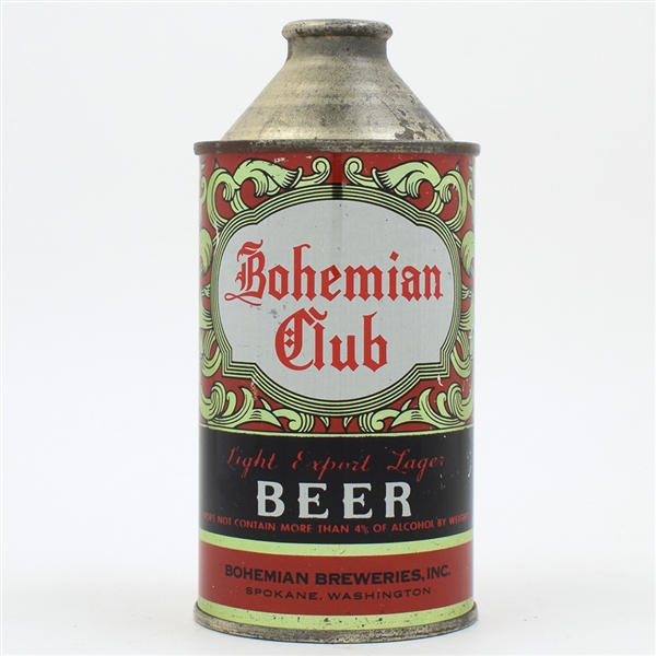 Bohemian Club Beer Cone Top SPOKANE NON-IRTP 154-8