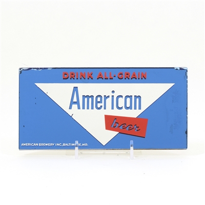 American Beer 1940s Mirrored Heavy Glass Sign