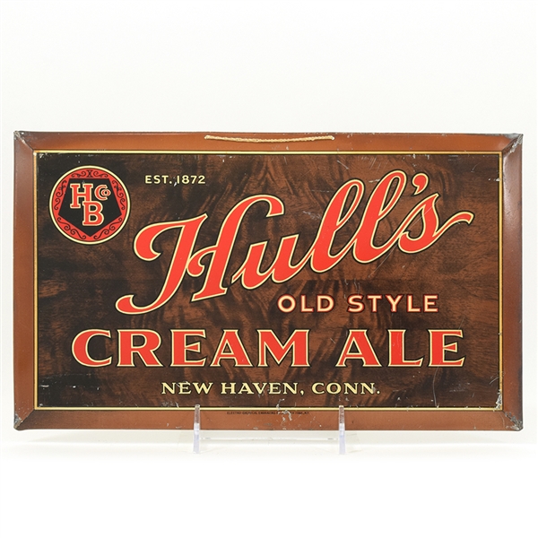 Hulls Cream Ale 1930s Tin-Over-Cardboard Sign