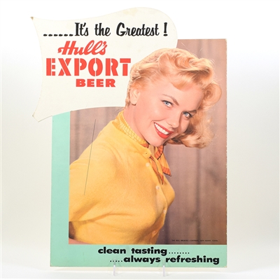 Hulls Export Beer 1950s Cardboard Die Cut Sign