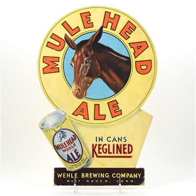 Mule Head Ale In Cans 1930s Cardboard Die Cut Sign