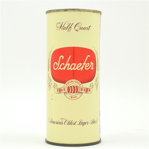 Schaefer beer 16 Ounce Bank Lid Flat Top YELLOW UNLISTED