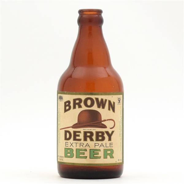 Brown Derby Beer 1930s Steinie Bottle