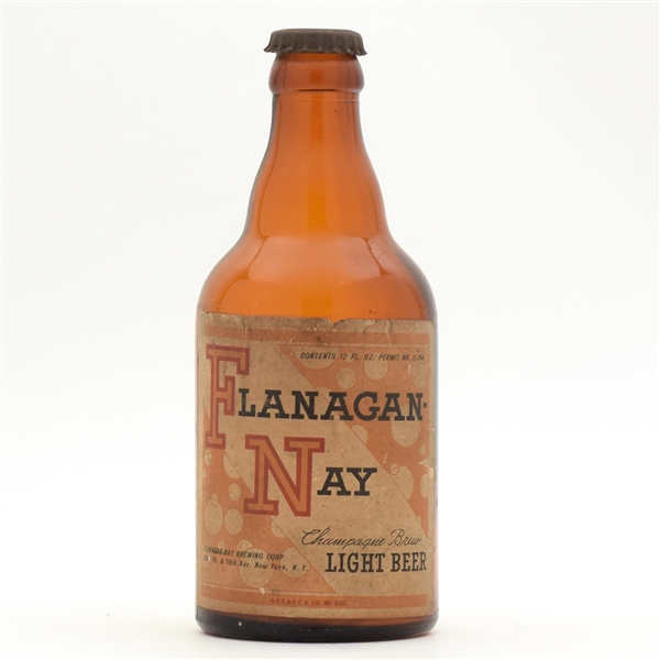 Flanagan-Nay Beer 1930s Steinie Bottle