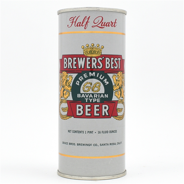 Brewers Best Beer 16 Ounce Flat Tip GOLD TRIM GRACE BROS 226-8