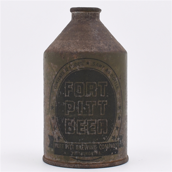 Fort Pitt Beer Olive Drab Crowntainer WITHDRAWN FREE 194-8