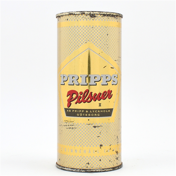 Pripps Pilsner Beer 16 Ounce Swedish Flat Top 2 LINE BREWER INFO