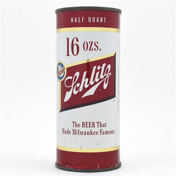 Schlitz Beer 16 Ounce Flat Top 1957 BROOKLYN 235-24
