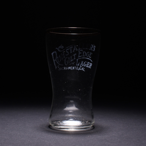 Ruhstallers Gilt Edge Lager Pre-Prohibition Etched Glass