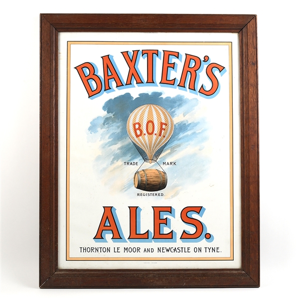 Baxters Ales English Pre-Prohibition Era Lithographed Sign