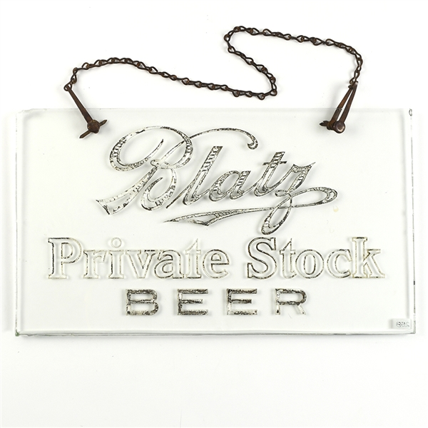 Blatz Beer Pre-Prohibition Etched Glass Sign