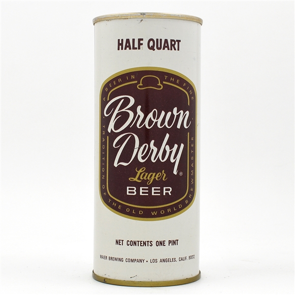 Brown Derby Beer 16 Ounce Fan Tab 142-10