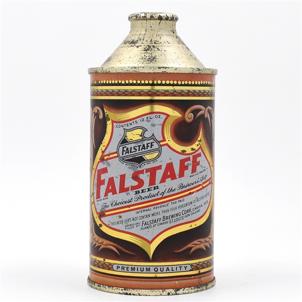 Falstaff Beer Cone Top OMAHA DNCMT 4 PERCENT IRTP 162-1