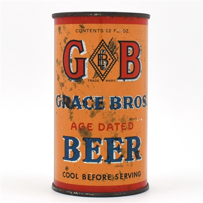 GB Grace Bros Beer Instructional Flat Top 1 of 2 RARE R9 67-23 USBCOI 316