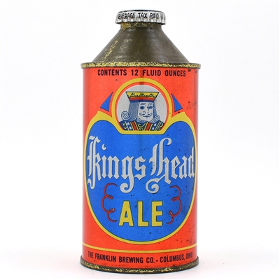 Kings Head Ale Cone Top GRAPHIC CLEAN RARE 171-19