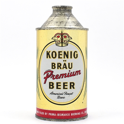 Koenig Brau Beer Cone Top AMERICAS FINEST BEER UNLISTED