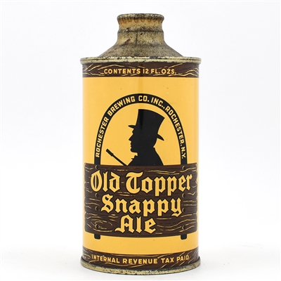 Old Topper Snappy Ale Cone Top YELLOW TEXT 178-7