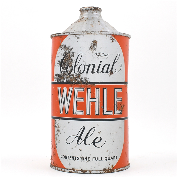 Wehle Colonial Ale Quart Cone Top CONTENTS OUTLINED 220-16