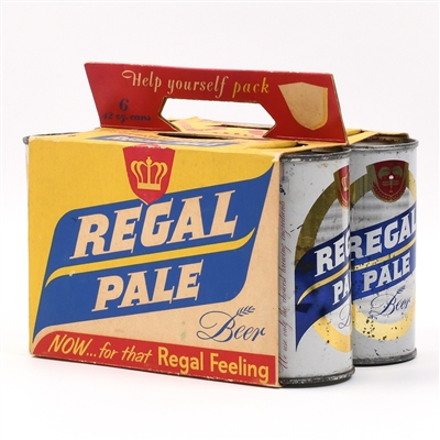 Regal Pale Beer 6-Pack Holder With 6 Flat Top Cans 120-40 and 121-2