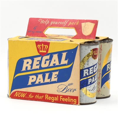 Regal Pale Beer 6-Pack Holder With 6 Flat Top Cans 120-40 and 121-2