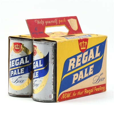 Regal Pale Beer 6-Pack Holder With 6 Flat Top Cans 120-40 and 121-2