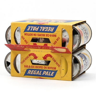 Regal Pale Beer 6-Pack Holder With 6 Flat Top Cans 120-40 and 121-2