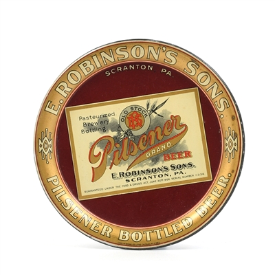 E Robinsons Sons Pilsener Beer Pre-Prohibition Tip Tray BEAUTY