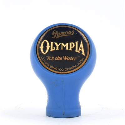 Olympia Beer 1940s Blue 2-sided Ball Tap Knob