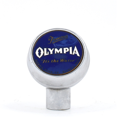 Olympia Beer 1940s Chrome 2-sided Ball Tap Knob