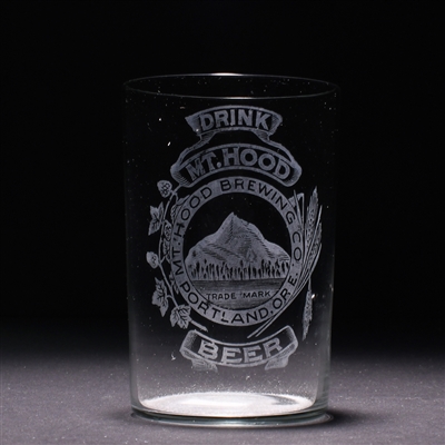 Mount Hood Beer Pre-Prohibition Etched Drinking Glass
