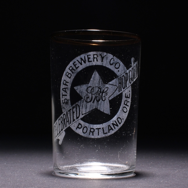 Star Brewery Hop Gold Beer Pre-Prohibition Etched Drinking Glass