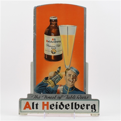 Alt Heidelberg Beer 1930s Leyse Pressed Board Laminate Easel Sign