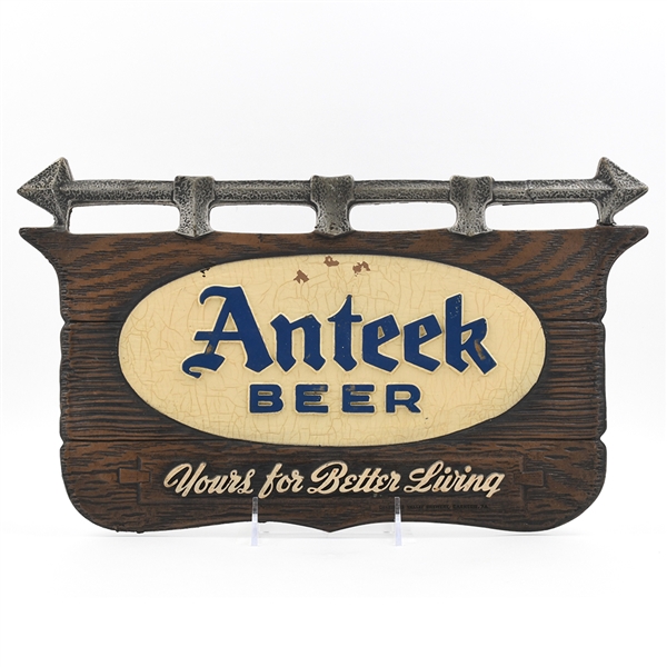 Anteek Beer 1940s Composition Sign
