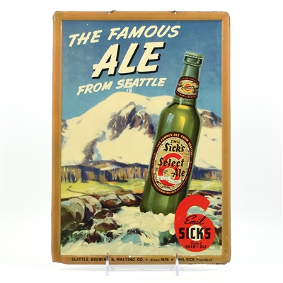 Emil Sicks Select Ale 1930s Self-Framed Tin Sign
