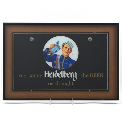Heidelberg Beer On Draught 1950s Reverse Painted Glass Sign