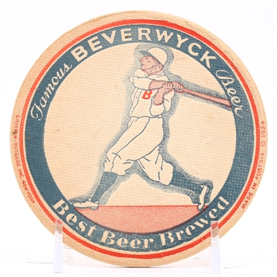 Beverwyck Beer 1930s Sports Series Coaster BASEBALL