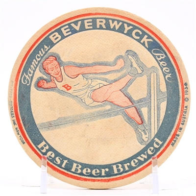 Beverwyck Beer 1930s Sports Series Coaster HIGH JUMP