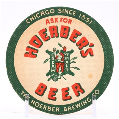 Hoerbers Beer 1930s Coaster CHICAGO SCARCE