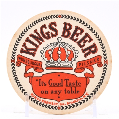 Kings Beer 1930s Coaster NEW YORK