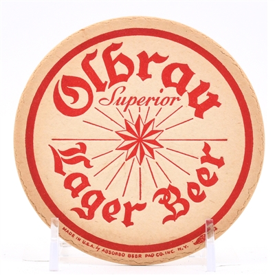Olbrau Lager Beer 1940s Coaster