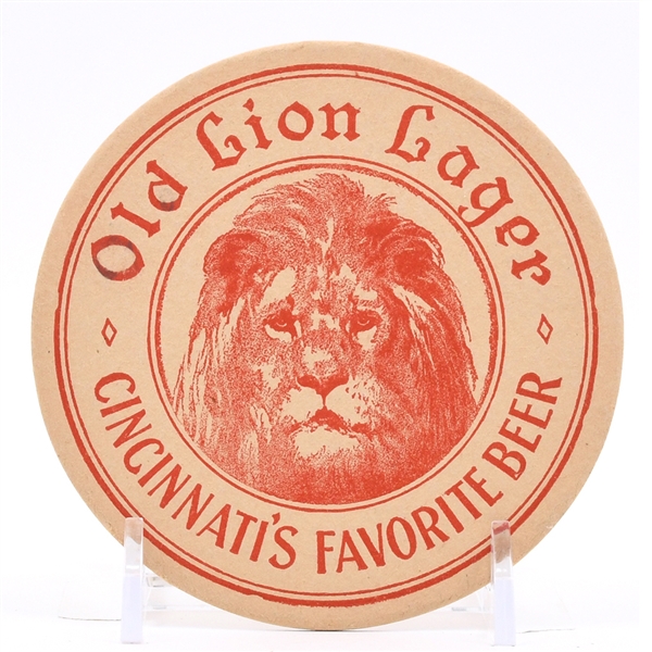 Old Lion Lager 1930s 2-sided Coaster RARE