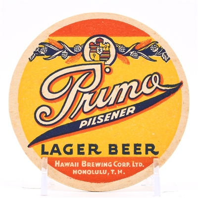 Primo Beer 1930s Coaster HAWAII RARE