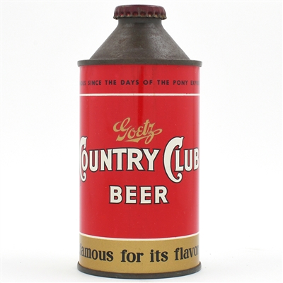Goetz Country Club Beer Cone Top DNCMT 4 PERCENT 165-21