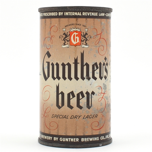 Gunthers Beer Flat Top SPLIT R SCARCE 78-19