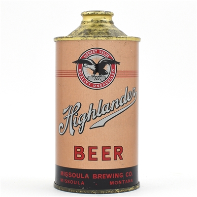 Highlander Beer Cone Top NOT OVER 4 PERCENT SWEET 168-27