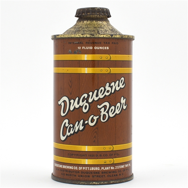 Duquesne Can-o-Beer Cone Top NICE 159-25